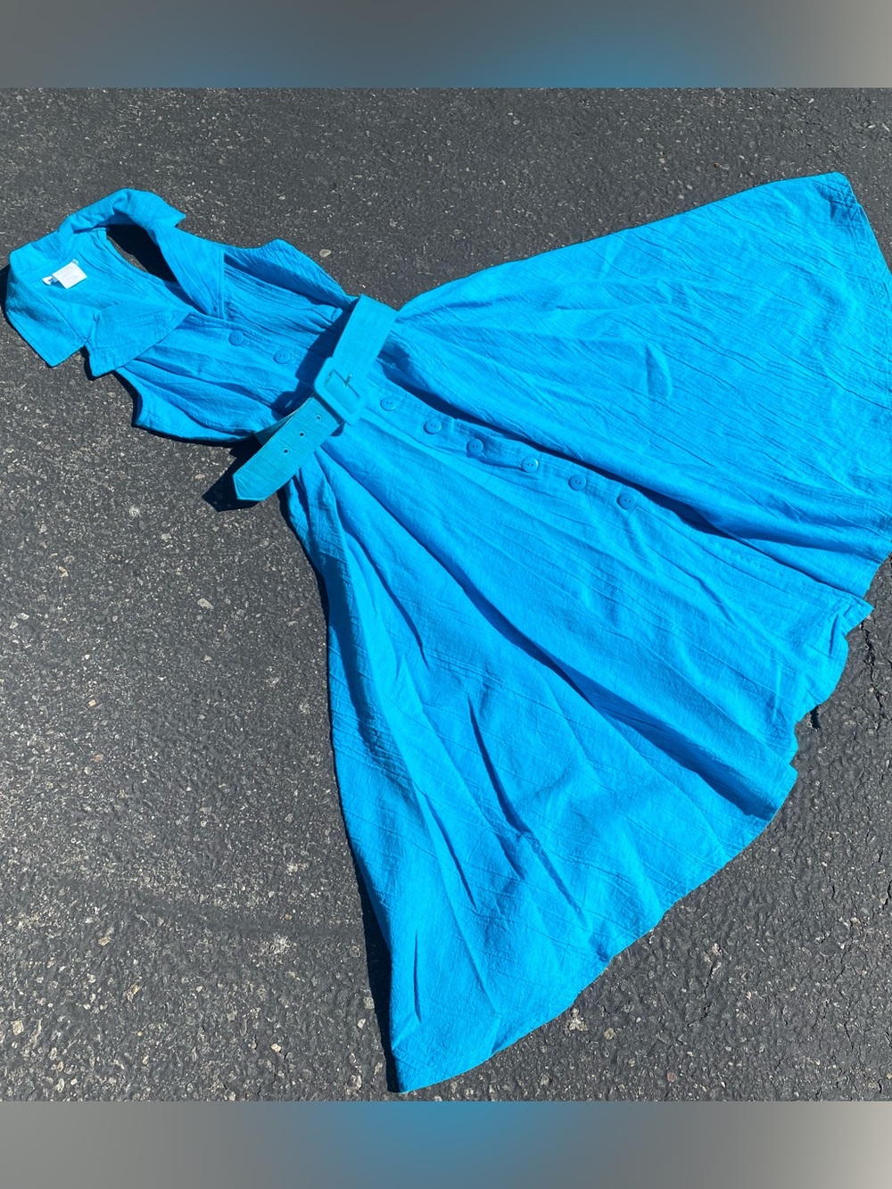 Vintage Frederick’s of Hollywood Turquoise Belted Dress